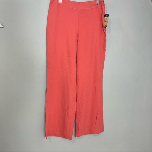 NWT Pendleton Coral Pants Vintage 100% Silk Wide Leg Slacks Relaxed Fit Trousers - Picture 9 of 12
